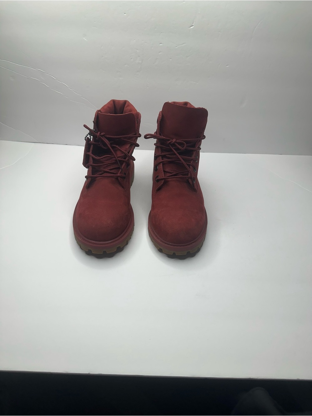 Timberland Kids Burgundy Lace-Up Suede Boots